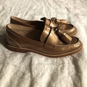 Kelsi Dagger gold loafers
